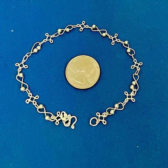 AZG Darling Sterling 925 Silver 9” Anklet - Picture 10 of 11